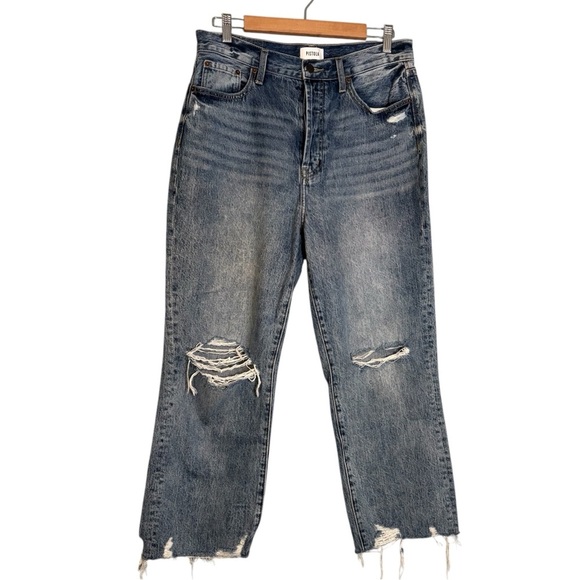 Pistola Womens Cassie Super High Rise Straight Leg‎ Distressed Jeans 30 Denim - Picture 1 of 11